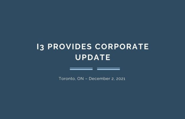 i3 Provides Corporate Update